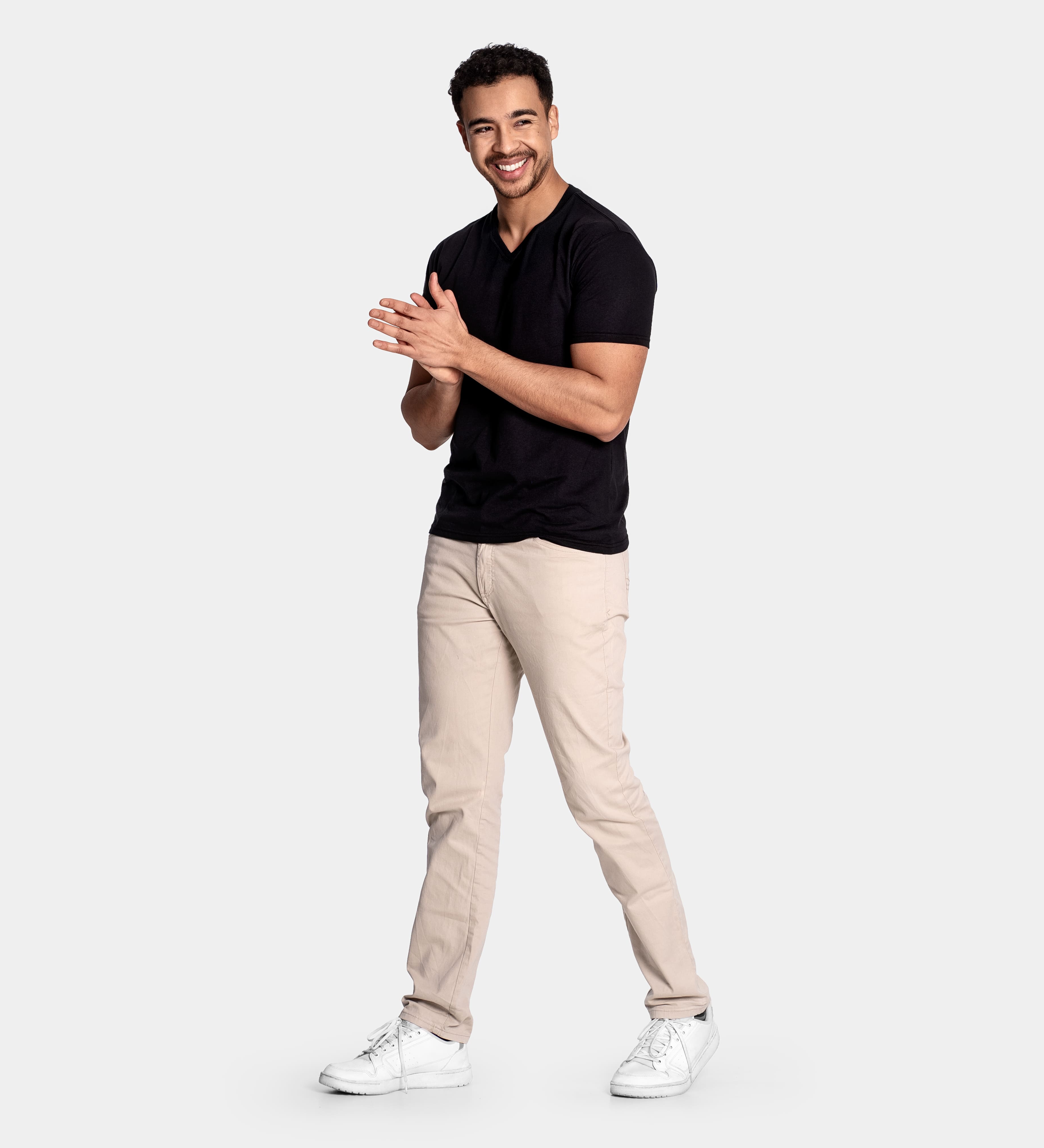 V-Neck All Black 6er Pack